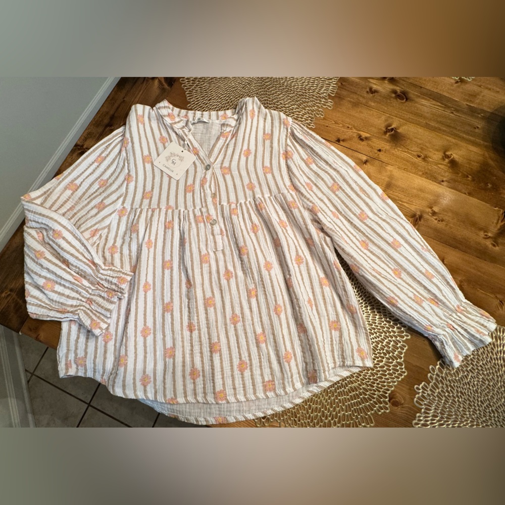 Camillia Made in Italy Cotton Floral Blouse – NWT
